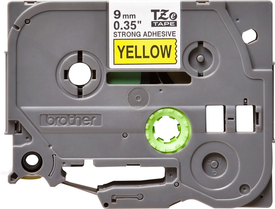 Original Brother TZeS621 tape – sort på gul, 9 mm bred 2